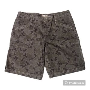 Gander Mountain Ripstop Green Brown Camouflage Midi Hiking Shorts. Women's 14